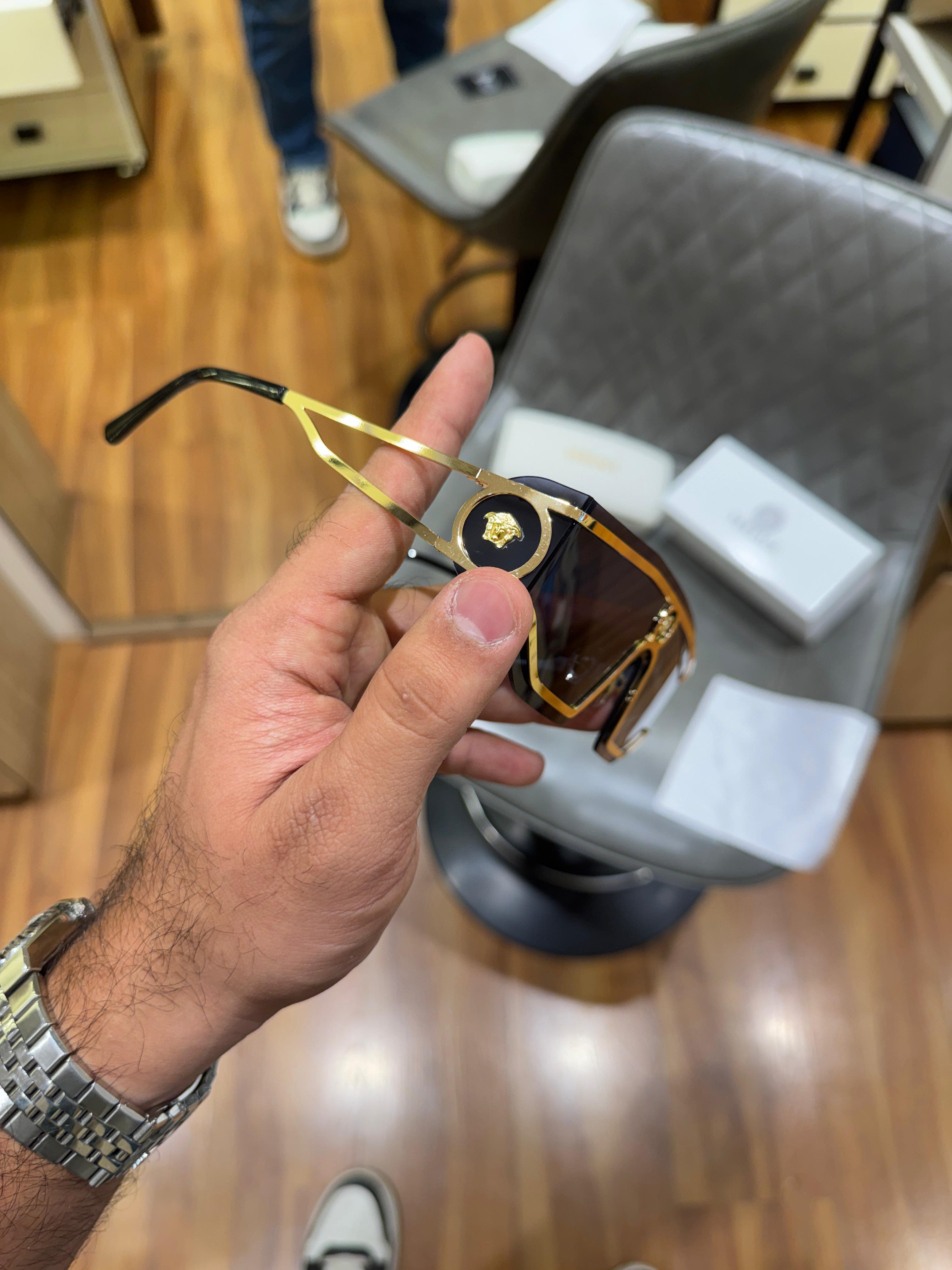 Versac_e 8037 Gold Black Sunglasses