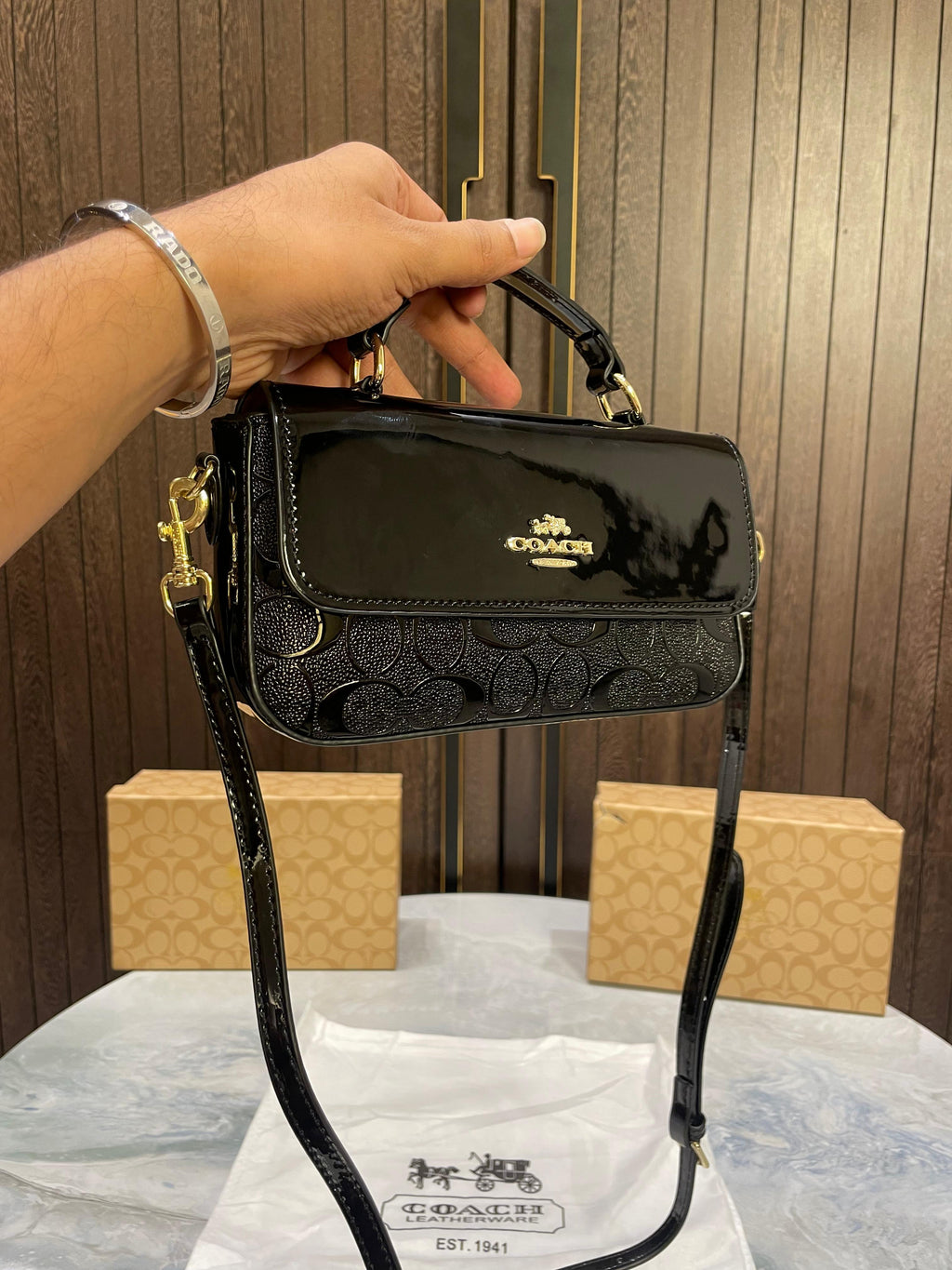 Coach Hailey Flap Signature Bag