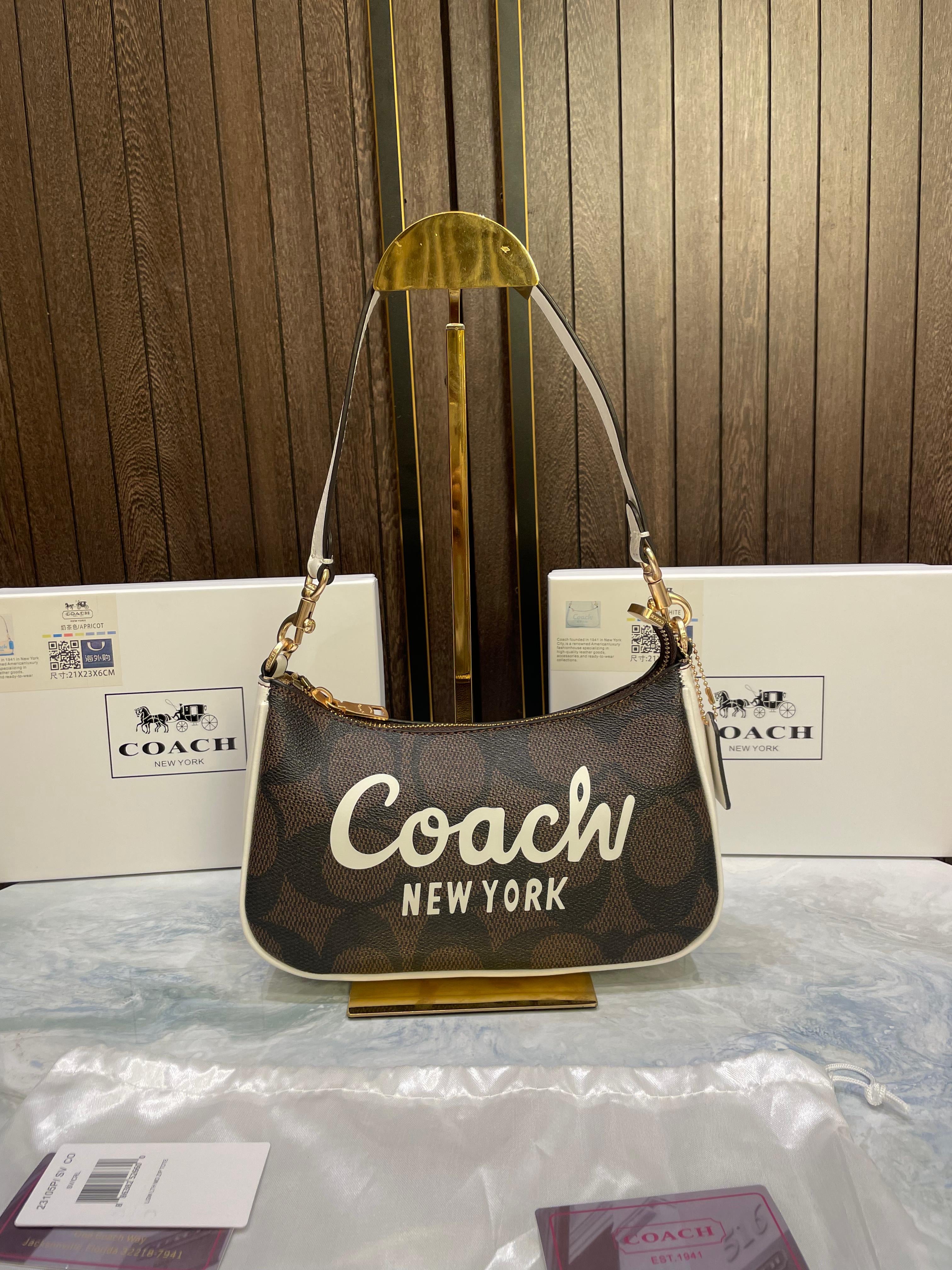 Coac_H teri mini crossbody bag in signature canvas with Coach graphic & original box