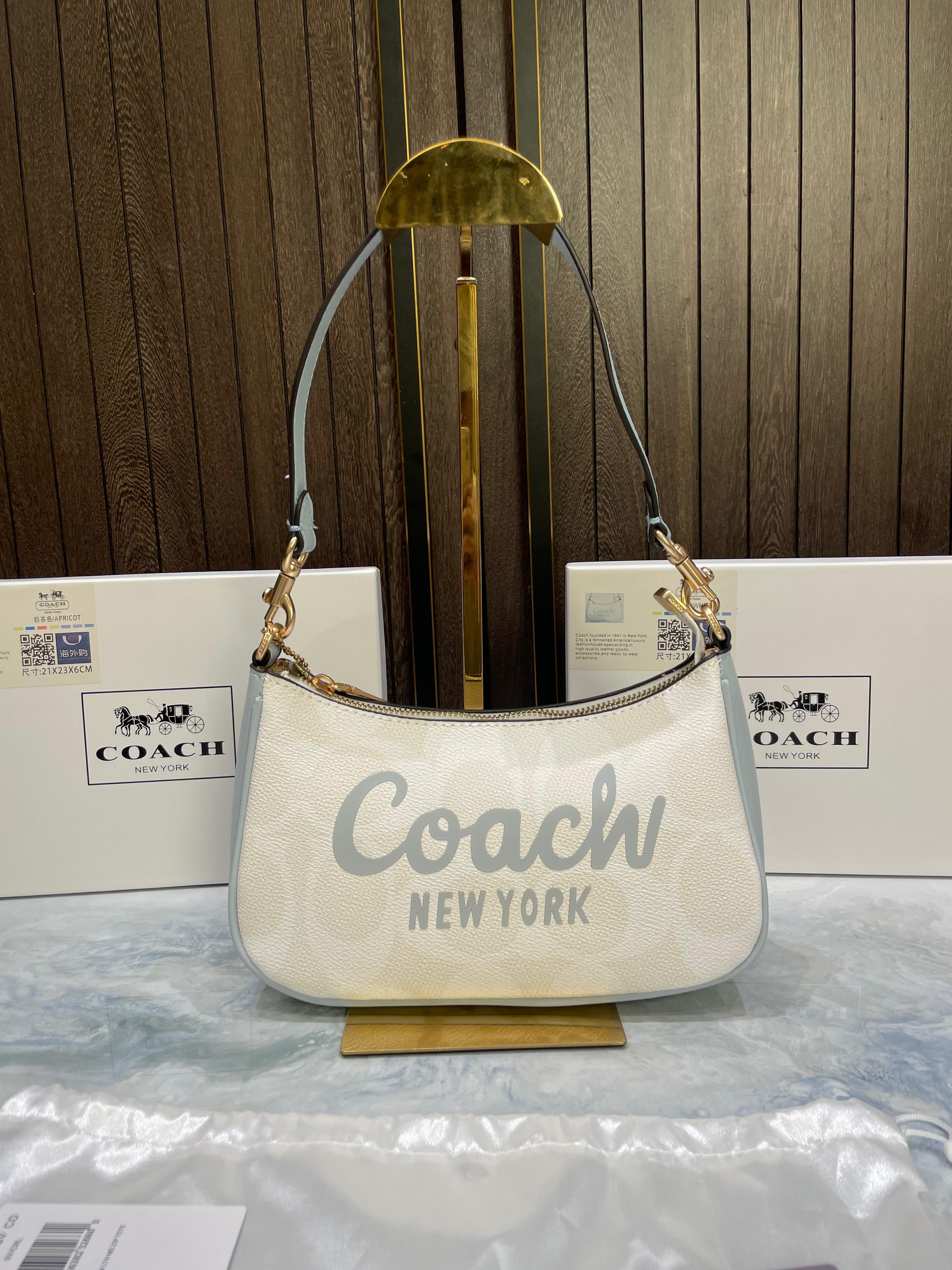 Coac_H teri mini crossbody bag in signature canvas with Coach graphic & original box